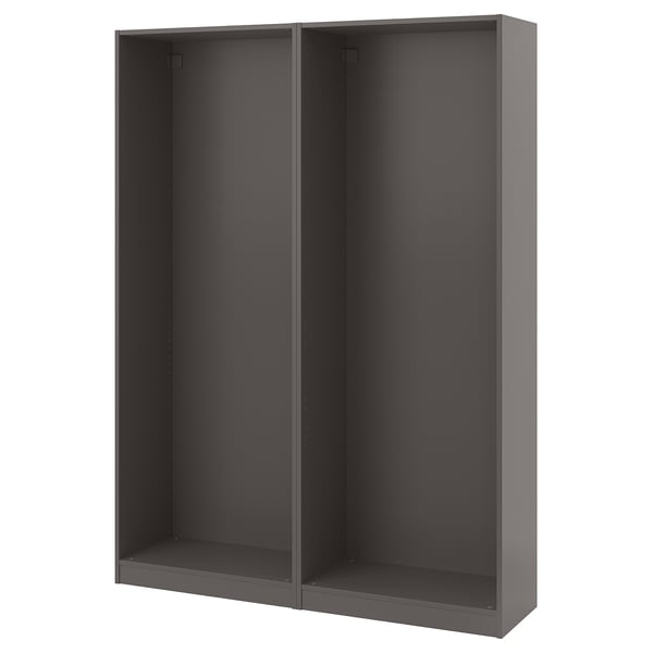 PAX wardrobe frame, dark grey, rectangular, minimalist design.