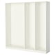 White ikea PAX wardrobe frame; minimalist, wall-mounted, rectangular.