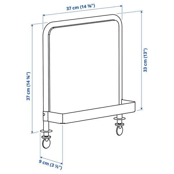 Illustration with measurements for the product: RELATERA.