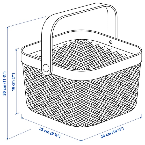 RISATORP Basket, white, 25x26x18 cm