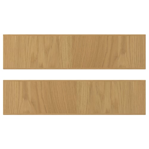 Two light brown wooden panels, simply designed, placed one above the other, with a sturdy oak edge.