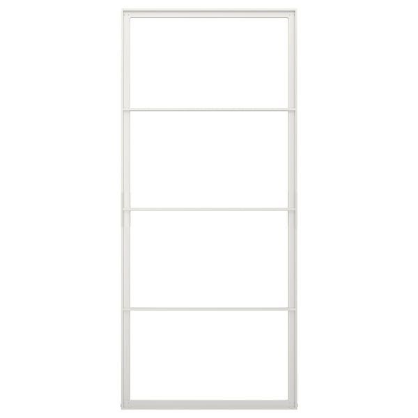 SKYTTA, white aluminium alloy, rectangular, modern sliding door frame.