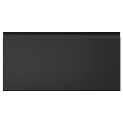 UPPLÖV black modern kitchen cabinet with sleek edges and integrated handles.
