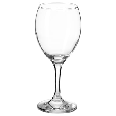 ÄNKEBLOMSTER klart vinglas, tillverkat av transparent glas, har en bred skål och smal stjälk.