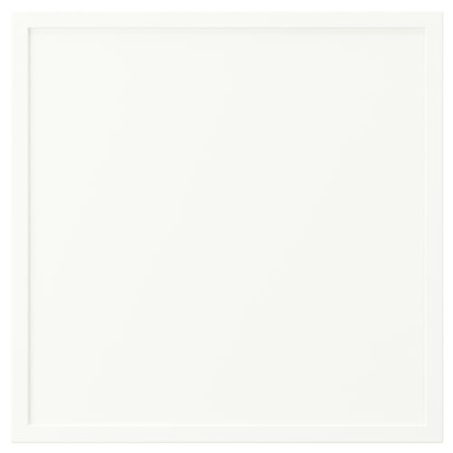 ASPUDDEN: fyrkantig, vit, inramad, samtida design. Tillverkad av spånskiva, fiberboard, plastkanter.
