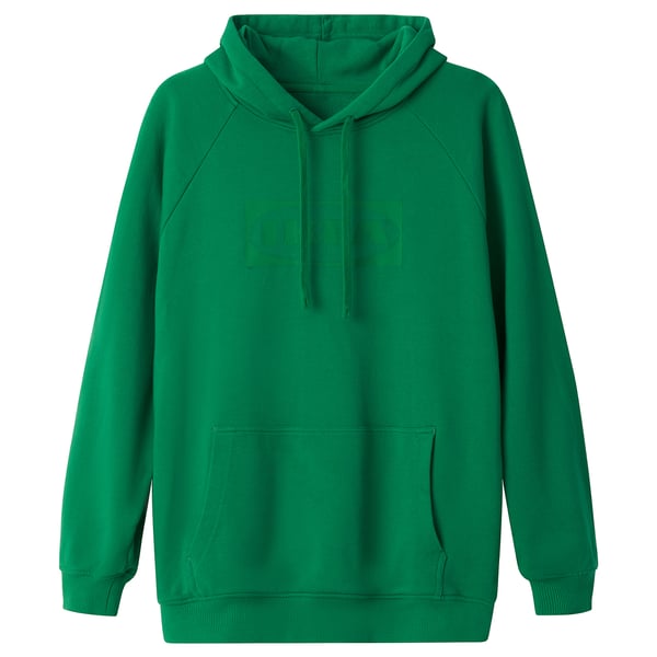 Ljusgrön AURTIENDE hoodie, mjuk bomull, avslappnad passform, framficka, enkel design.