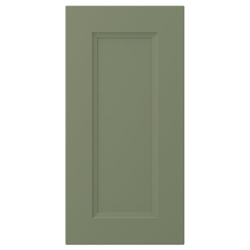Grön skåpdörr AXSTAD med infälld paneldesign.