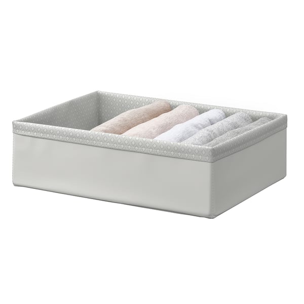 BAXNA tygorganisatör, vit, rektangulär, med innerfack för förvaring.