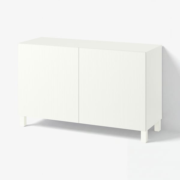 BESTÅ Förvaring med dörrar, Förvaltare vit/Stubbarp vit, 120x42x74 cm