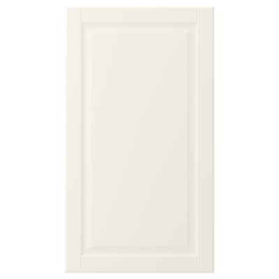 Vit BODBYN skåpdörr med fasad panel, slät krämfinish.