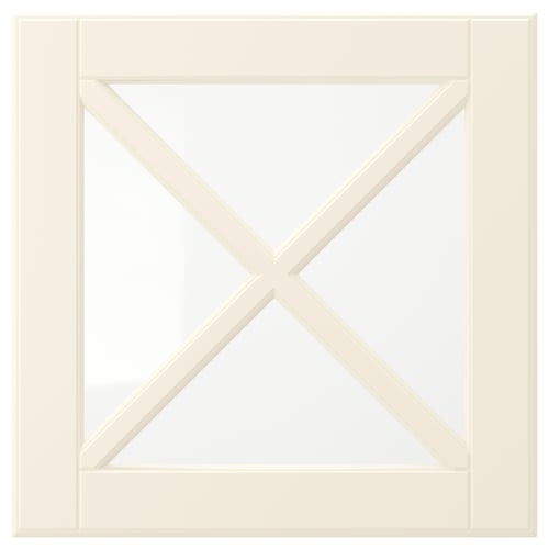 BODBYN benvitt köksskåp med fasade paneler, träfiberskiva, kvadratisk design.