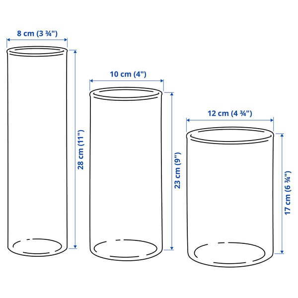 Illustration med mått för produkten: CYLINDER.