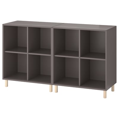 Förvaringen EKET, grå, träben, kubisk design.