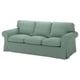 EKTORP 3-sits soffa i blågrönt; bekväma, avtagbara överdrag; Robust, böjd design