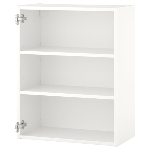 Vitt väggskåp ENHET, trekantiga hyllor, enkel modern design, perfekt för flaskor och burkar.