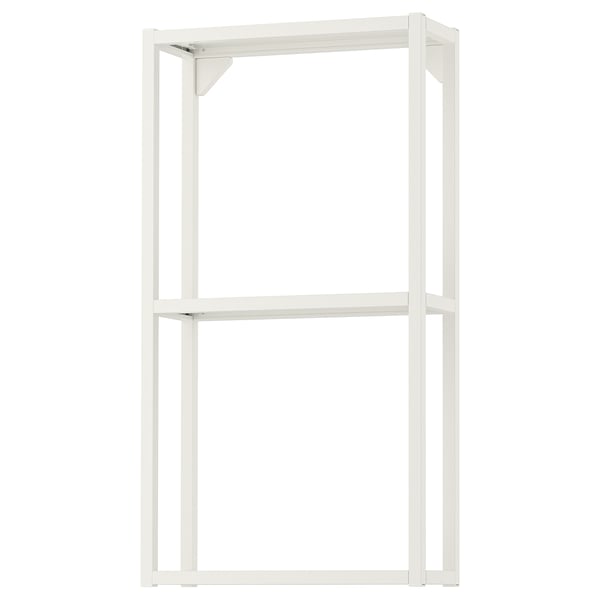 ENHET förvaringsram i vit metall, minimalistisk design för öppna hyllor.