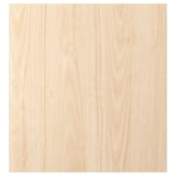 En FÄNRIK skåpslucka i ljus askfärg, med en slitstark melaminyta.