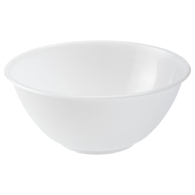 FIKADAGS - vit skål, enkel design, rund form, tillverkad av polypropenplast.