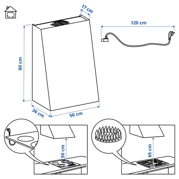 Illustration med mått för produkten: FIVELSBO.