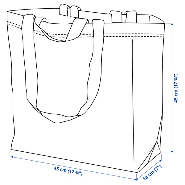 FRAKTA Kasse, medium, blå, 45x18x45 cm/36 l