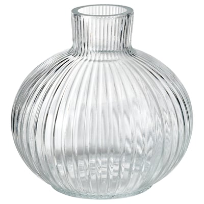 GRÅSPARV Vas, klarglas, 10 cm