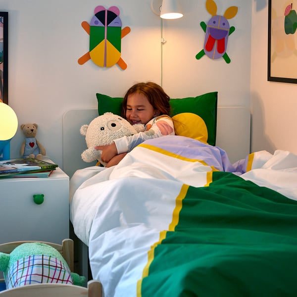GREJSIMOJS Mjukleksak, björn/off-white, 38 cm