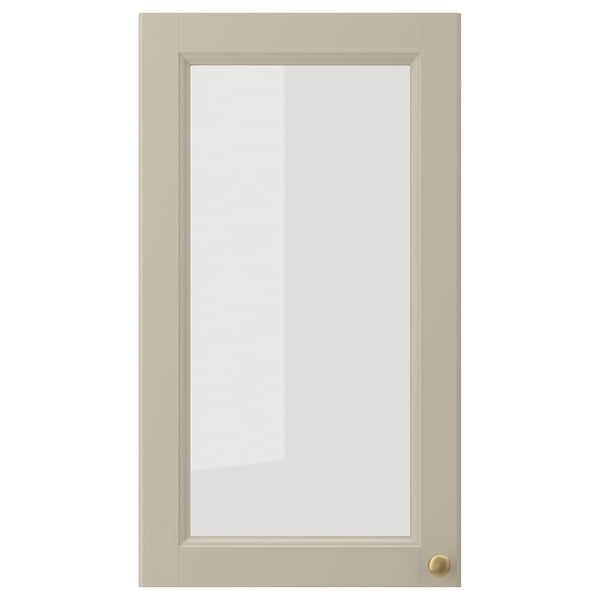 GULDDRAGARE Vitrindörr, beige/klarglas, 38x67 cm