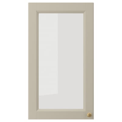 GULDDRAGARE Vitrindörr, beige/klarglas, 38x67 cm