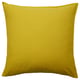 En knallgul fyrkantig GURLI-kudde. Den är tillverkad av 100 % bomull, inklusive återvunnet material, och har en enkel dragkedja.