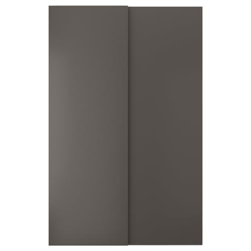 En mörkgrå HASVIK skjutdörr med en modern, minimalistisk design.