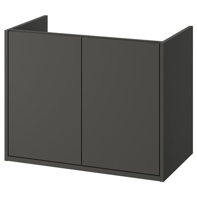 HAVBÄCK: mörkgrått badrumsskåp, elegant modern design, väggmonterbar, stor förvaring.