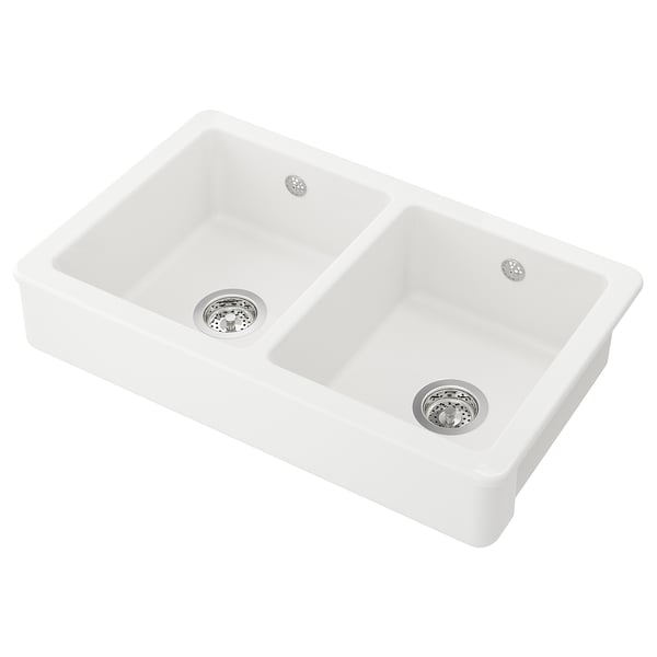 HAVSEN Diskho, 2 hoar med synlig front, vit, 82x48 cm