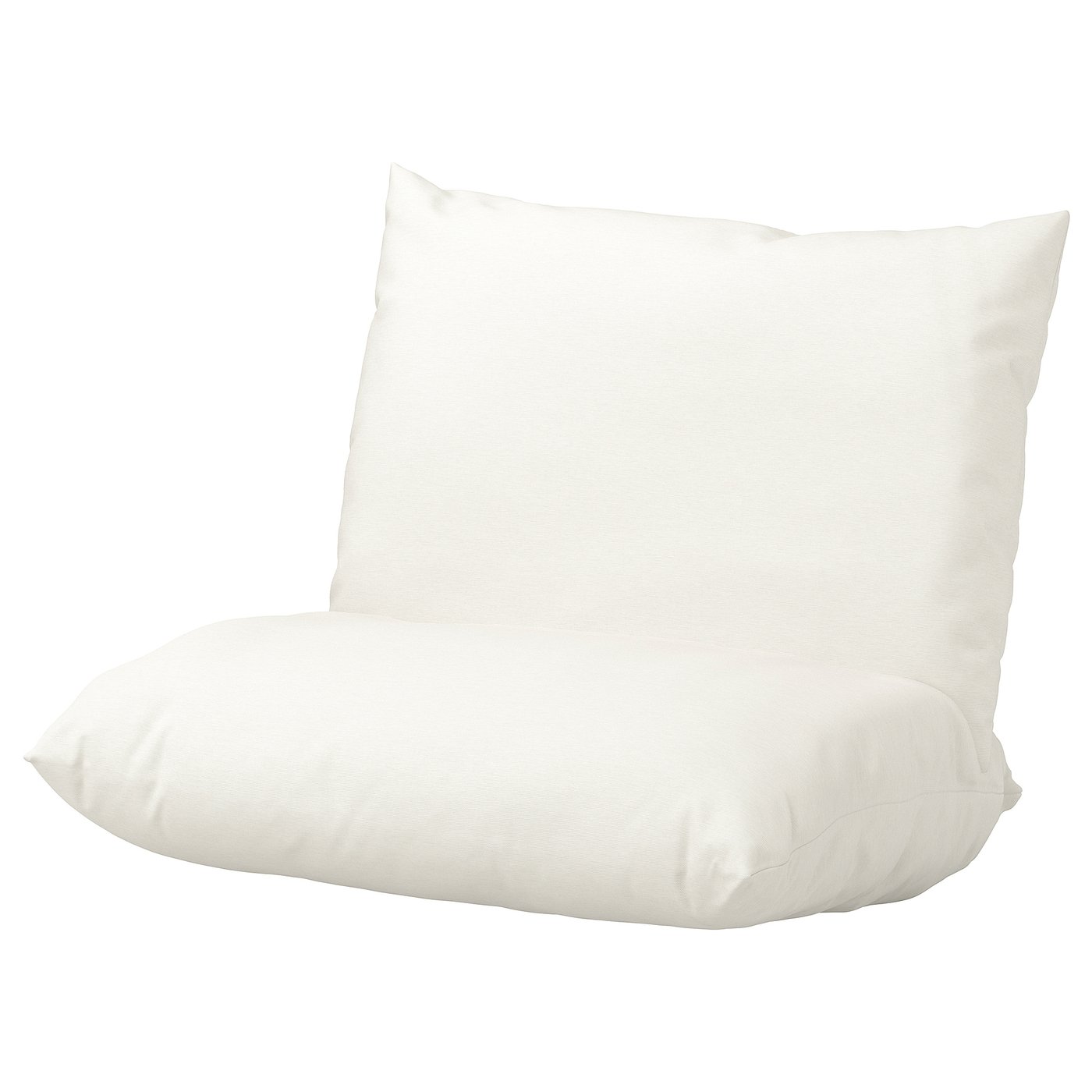Den vita utomhuskudden HAVSTEN har en plysch, fyrkantig form med inbjudande, rundade kanter som erbjuder ett bekvämt och elegant sittalternativ.