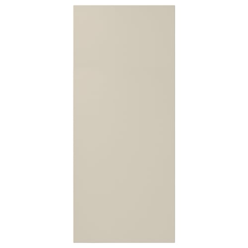 En beige skåpslucka HAVSTORP med rena linjer. Den är rektangulär och tillverkad av akrylfärg och fiberplatta.