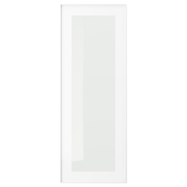 HEJSTA vit glasdörr, rektangulär, med aluminiumram, klart glas, elegant design.