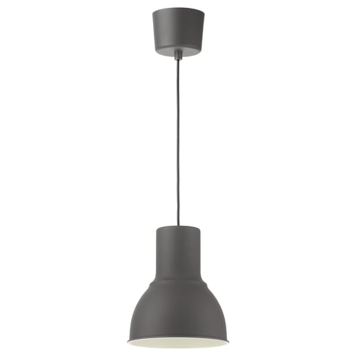 HEKTAR taklampa, svart, rund form, modern industriell design.