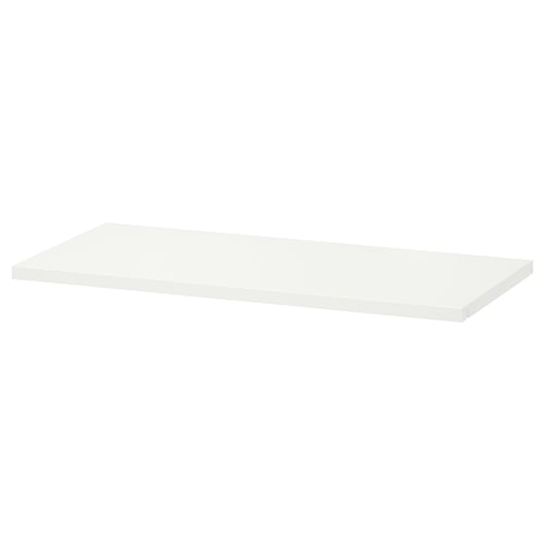 Vit hylla HJÄLPA, rektangulär, enkel design, plan yta.