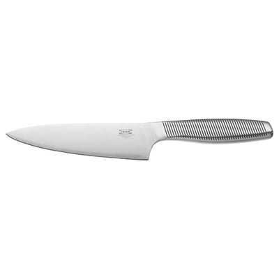 IKEA 365+ kockkniv, silver, rostfritt stål, elegant design med strukturerat handtag för grepp.