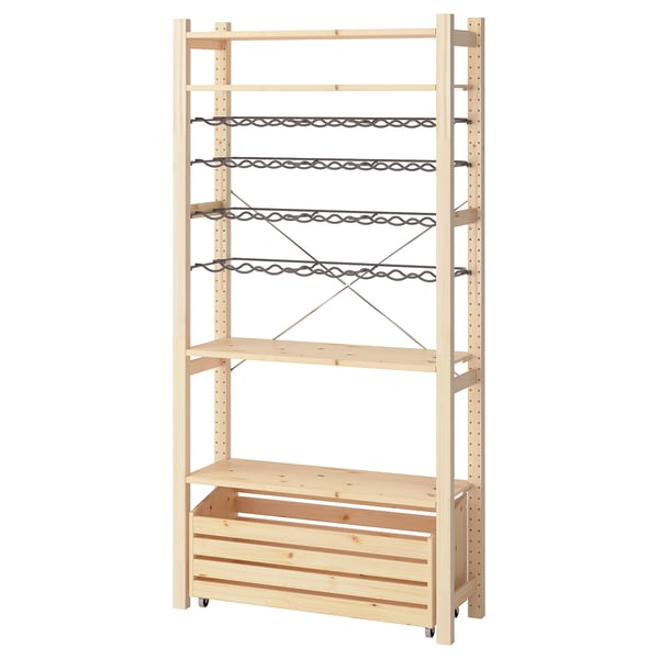 IVAR förvaringshylla i trä, justerbar, enkel design.