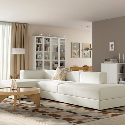 JÄTTEBO 3,5-sitsig modulsoffa m schäslonger, Axvall off-white