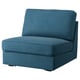 Blå KIVIK 1-sits bäddsoffa med modern, boxig design, djupa dynor för komfort.