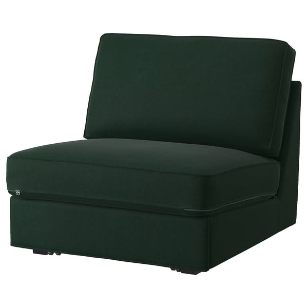 KIVIK soffa, mörkgrön, 1-sits, elegant och boxig design, tygklädsel, bäddsoffa (cabriolet).