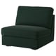 KIVIK soffa, mörkgrön, 1-sits, elegant och boxig design, tygklädsel, bäddsoffa (cabriolet).
