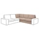 KIVIK hörnsoffa, beige, mjukt chenilletyg, djup sits, bekvämt ryggstöd, l-formad design.