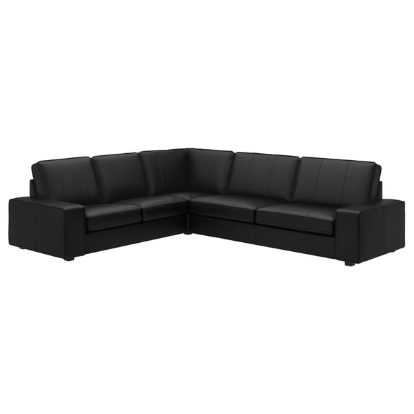 KIVIK sektionssoffa, svart, elegant modern design med djupa kuddar, perfekt för avkoppling.