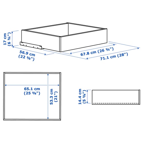 Illustration med mått för produkten: KOMPLEMENT.