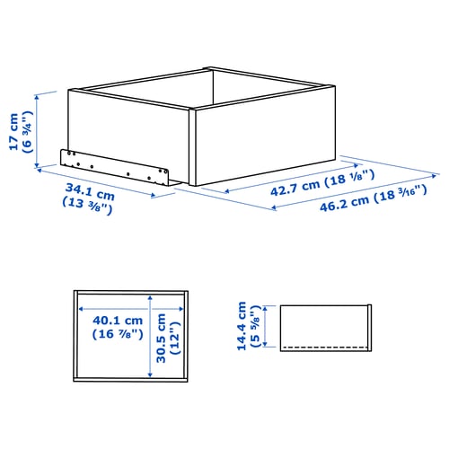 Illustration med mått för produkten: KOMPLEMENT.