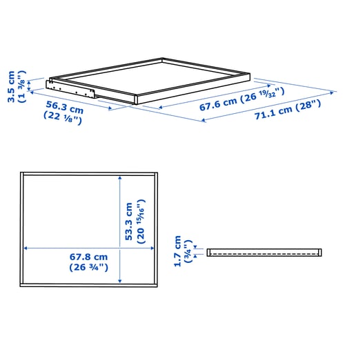 Illustration med mått för produkten: KOMPLEMENT.