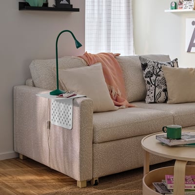 KRAMPHULT Armstödsbricka, vit/metall