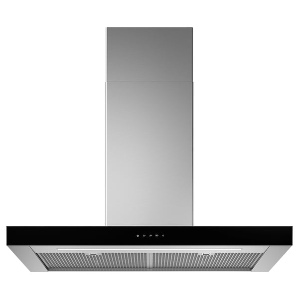 KULINARISK köksfläkt i rostfritt stål. Snygg design, touchkontroller, led-belysning.
